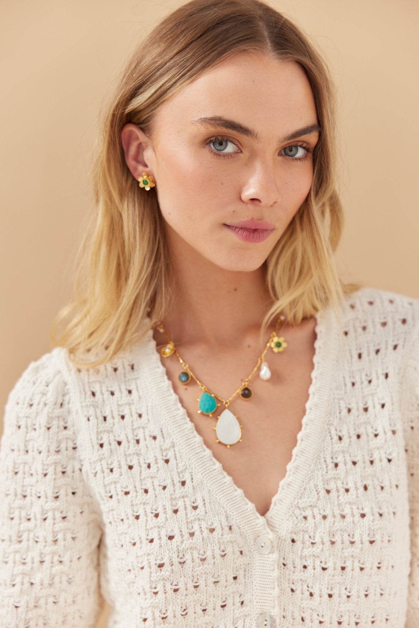 Daisy Studs - Green Onyx - Lanamara