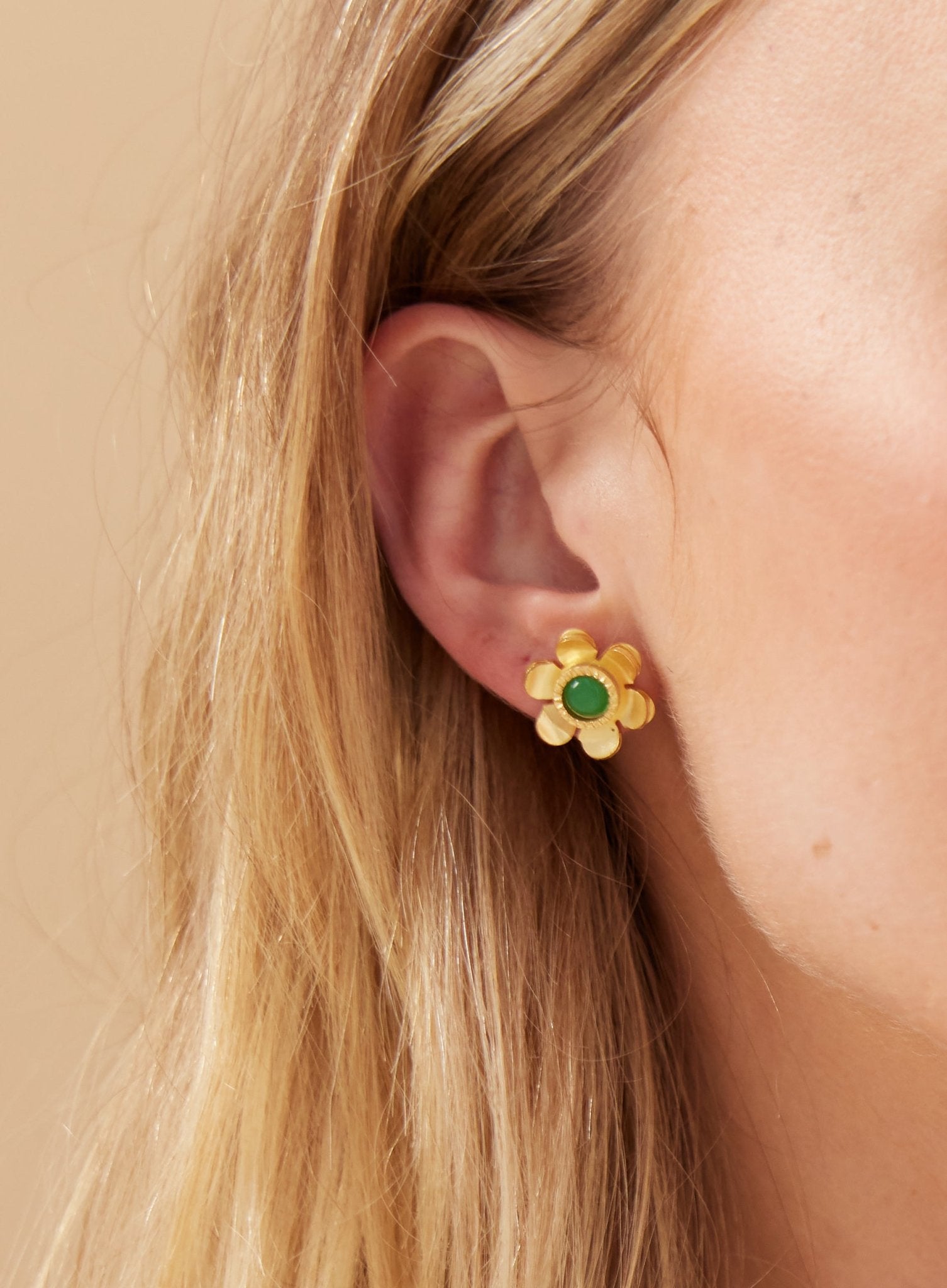 Daisy Studs - Green Onyx - Lanamara