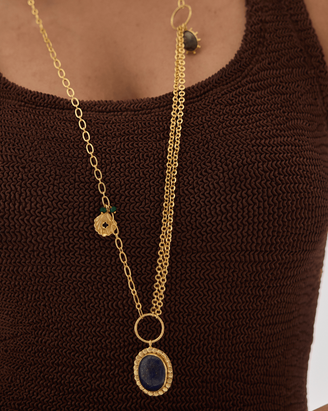 Eclectic Lapis Pendant Necklace - Lanamara
