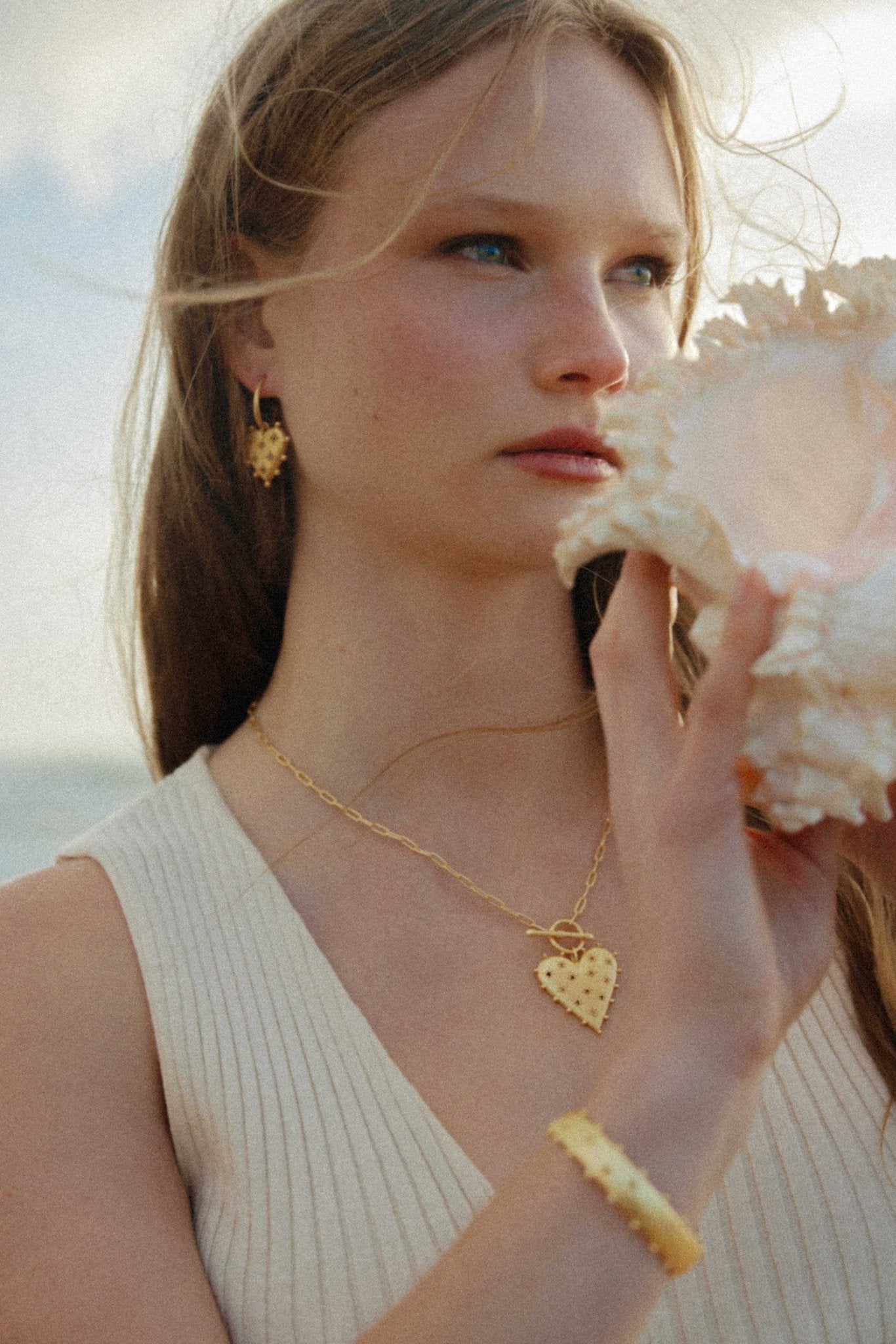 Lanamara Heart Pendant Necklace 18k gold plated