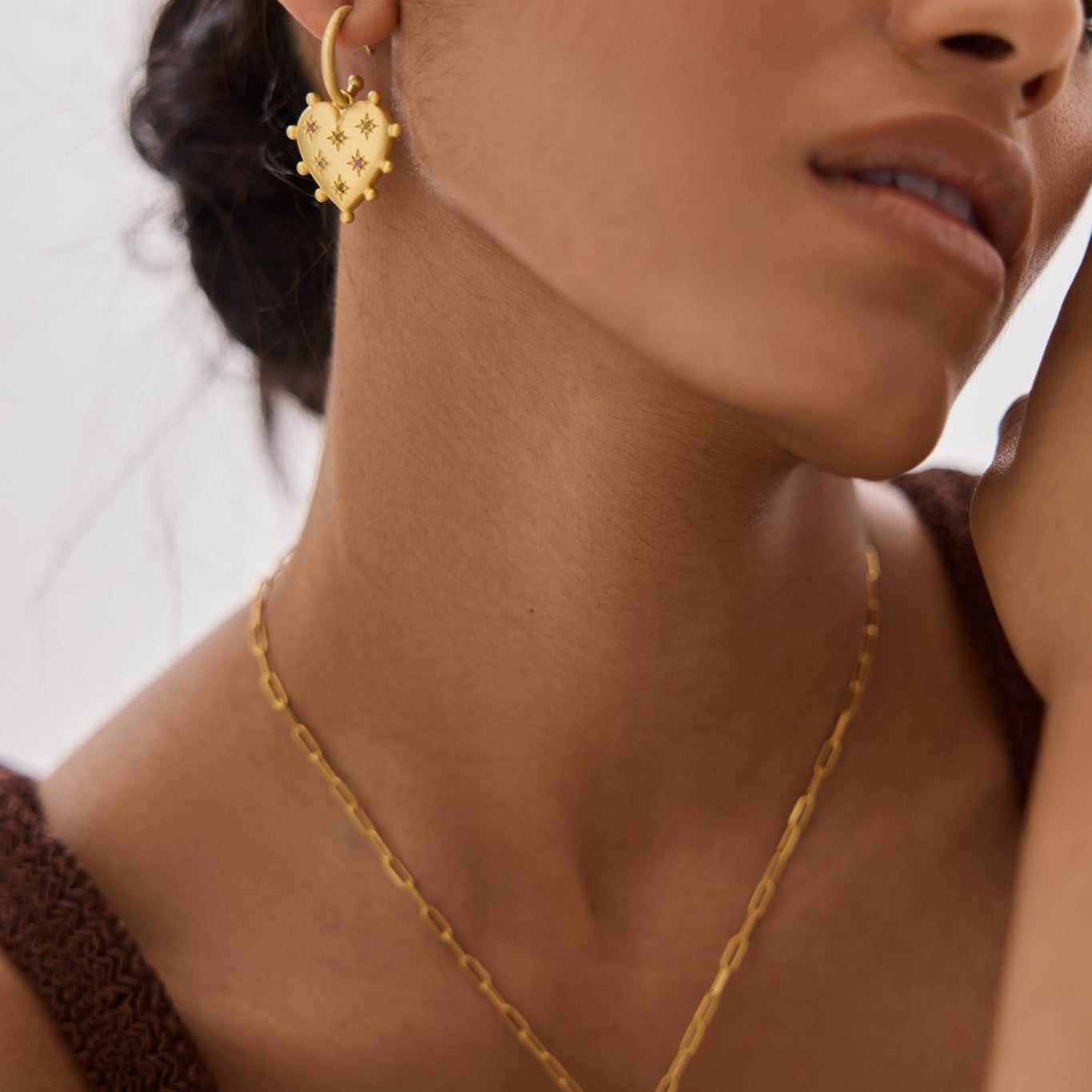 Lanamara Heart Pendant Necklace 18k gold plated