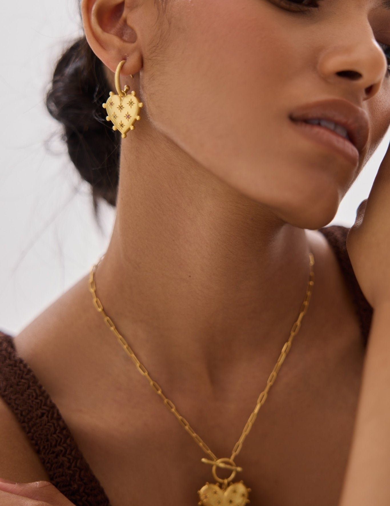 Lanamara Heart Pendant Necklace 18k gold plated