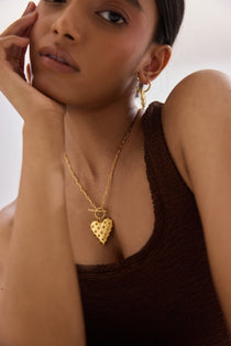 Lanamara Heart Pendant Necklace 18k gold plated