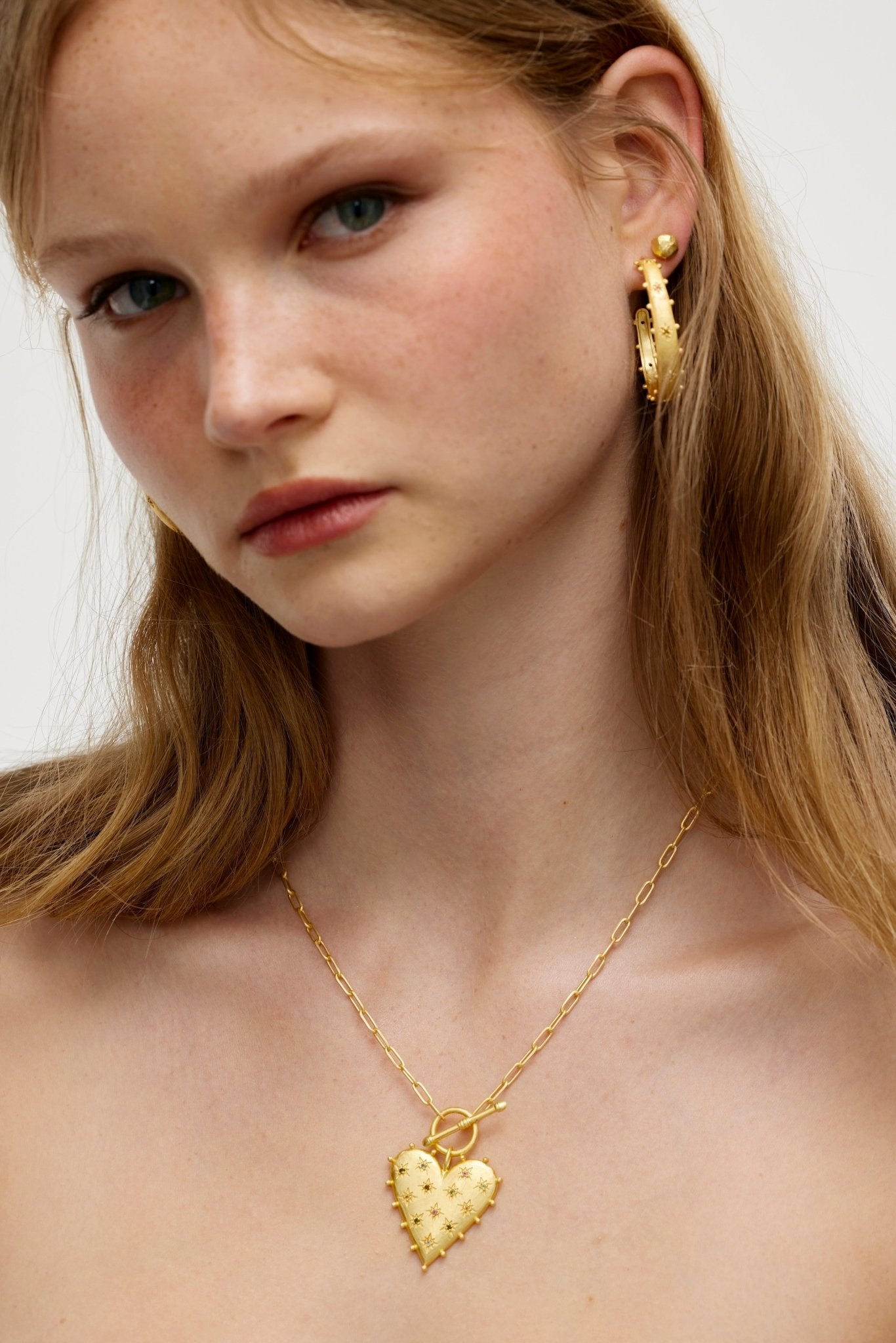 Lanamara Heart Pendant Necklace 18k gold plated