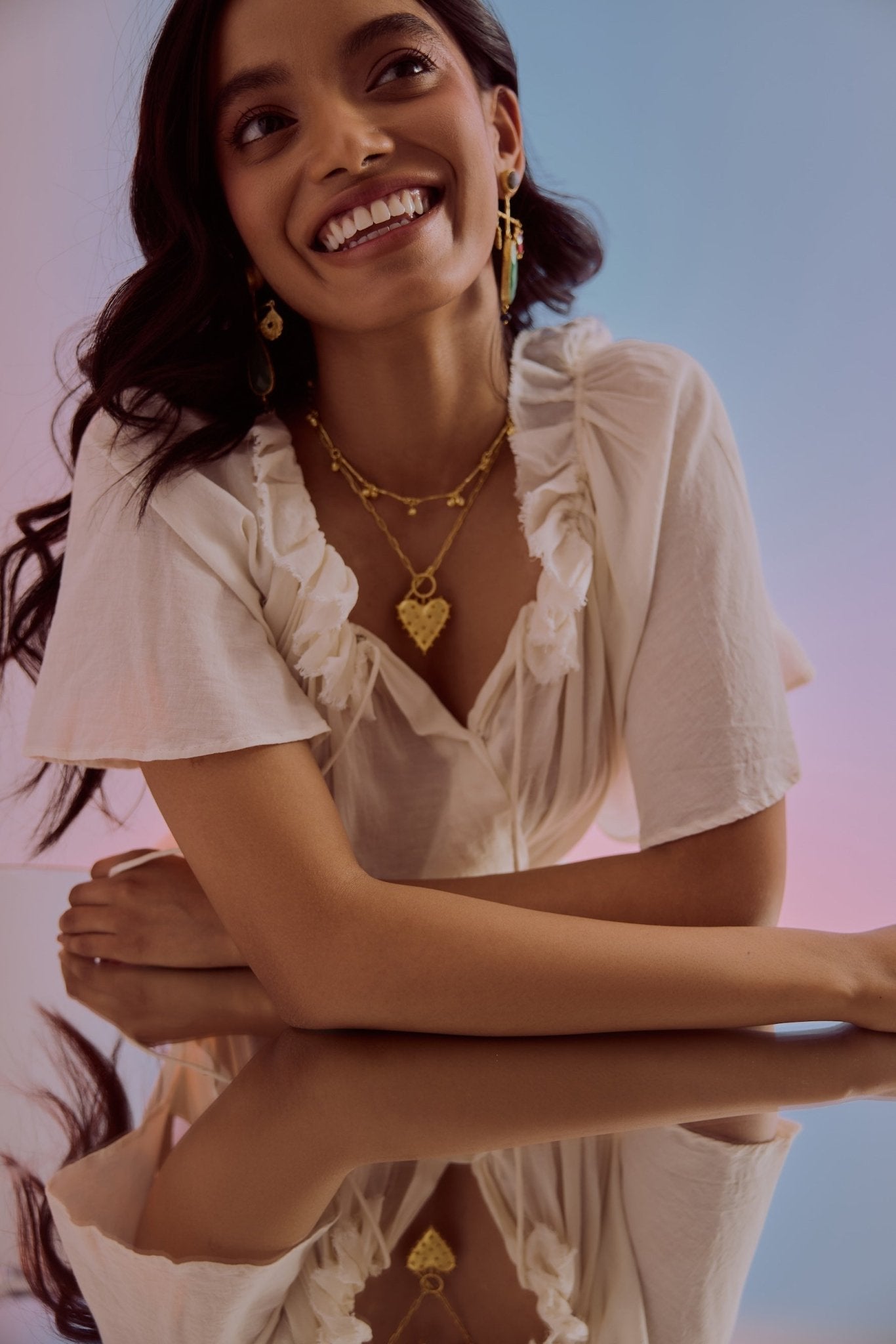 Lanamara Heart Pendant Necklace 18k gold plated