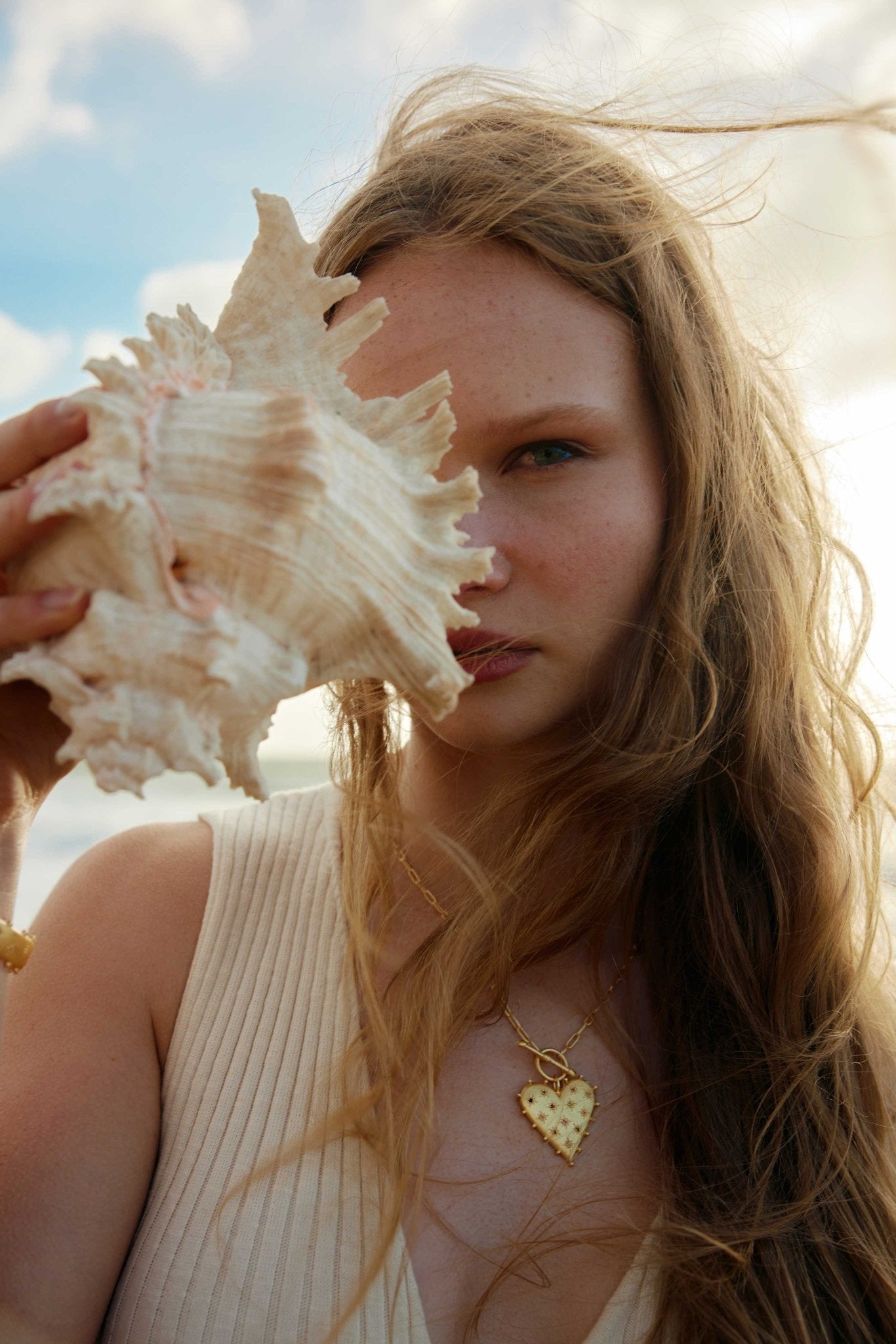 Lanamara Heart Pendant Necklace 18k gold plated