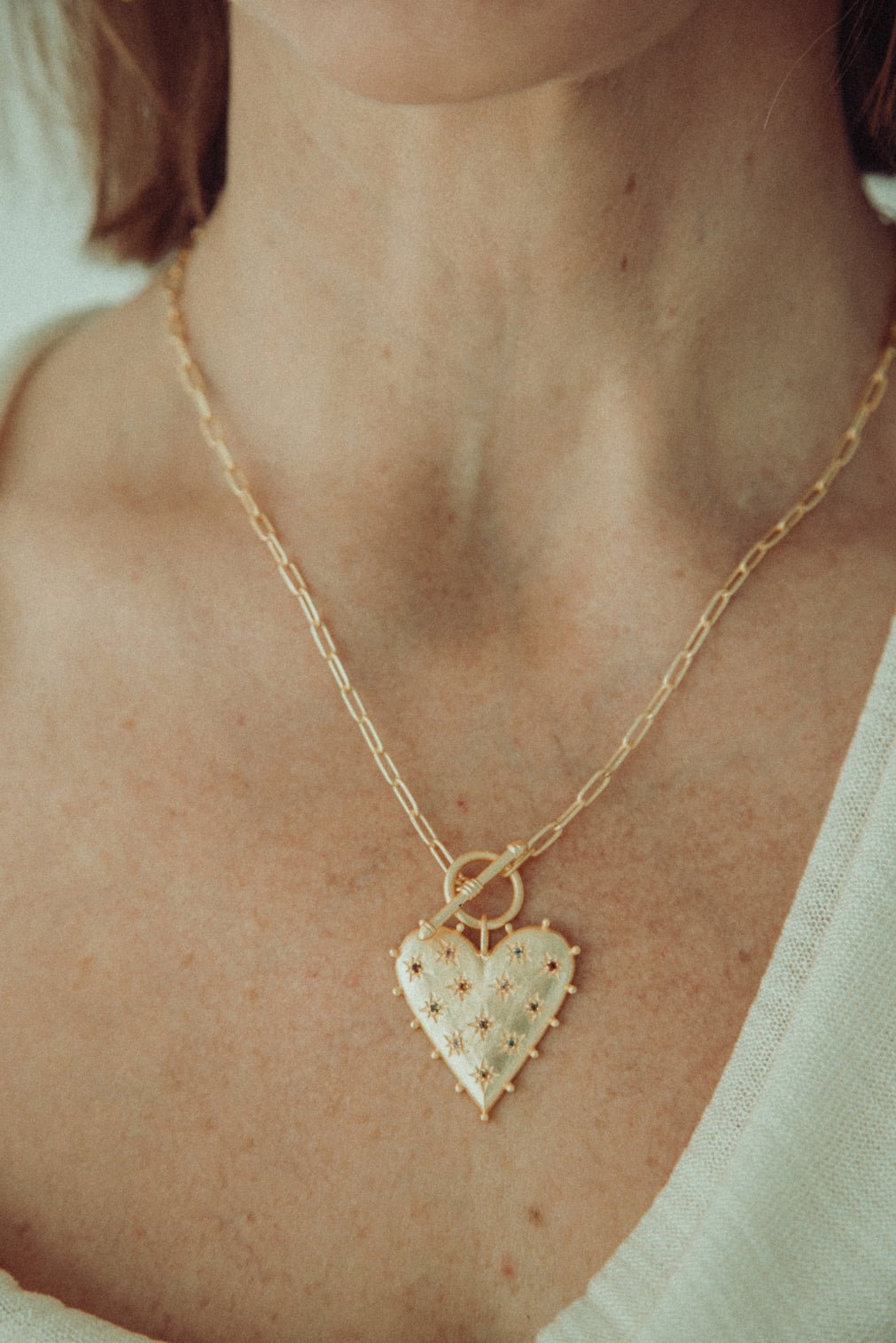 Lanamara Heart Pendant Necklace 18k gold plated