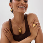 Lanamara Heart Pendant Necklace 18k gold plated