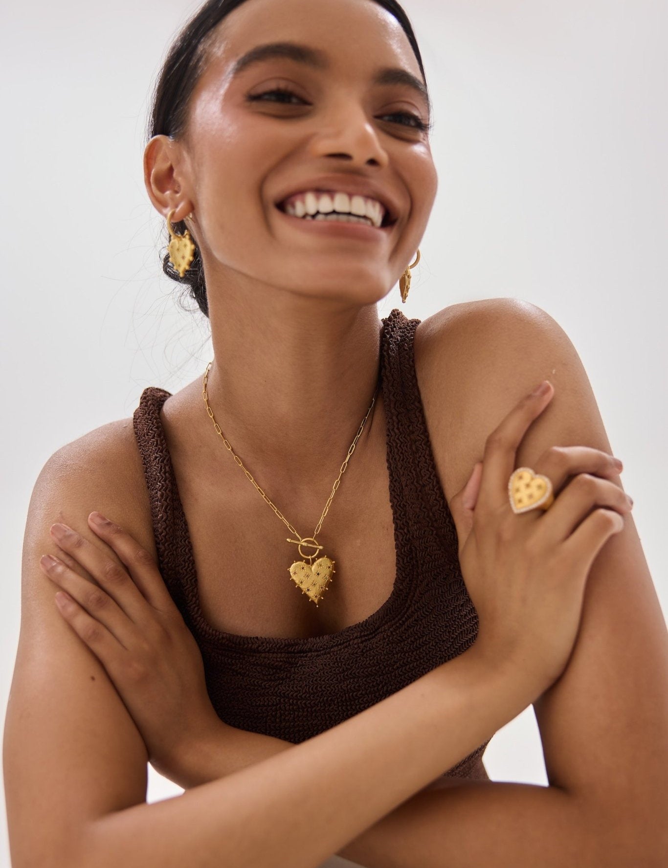 Lanamara Heart Pendant Necklace 18k gold plated