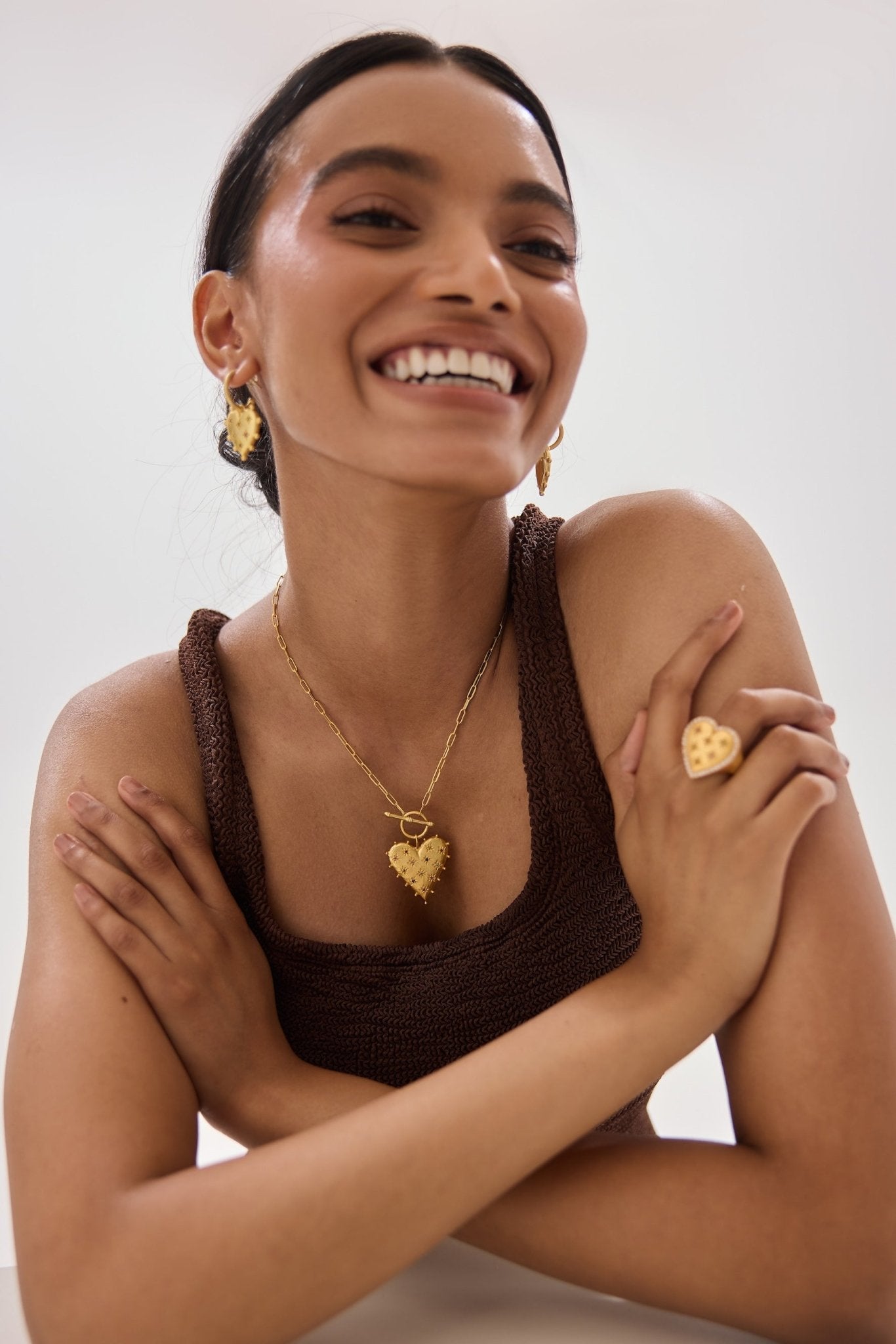 Lanamara Heart Pendant Necklace 18k gold plated