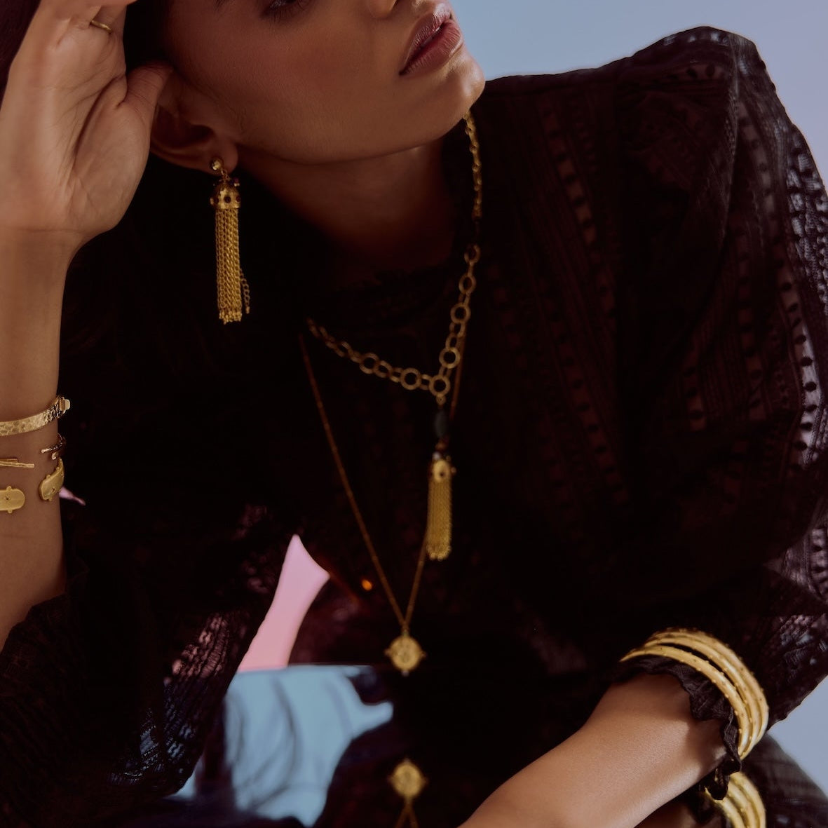 Paisley Tassel Pendant Necklace - Lanamara