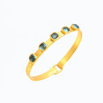 Reverie Hammered Aquamarine Bangle - LAST ITEM - Lanamara