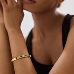 Reverie Hammered Aquamarine Bangle - LAST ITEM - Lanamara