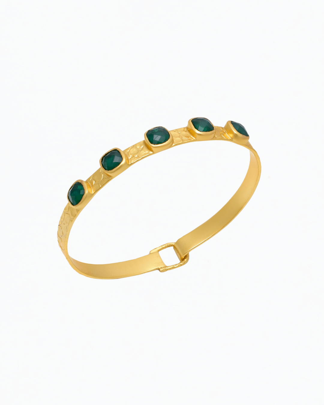 Reverie Hammered Emerald Bangle - Lanamara