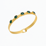 Reverie Hammered Emerald Bangle - Lanamara