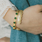 Reverie Hammered Emerald Bangle - Lanamara