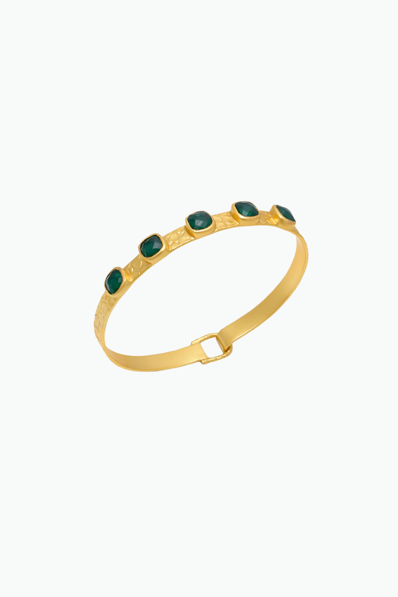 Reverie Hammered Emerald Bangle - Lanamara