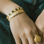 Reverie Hammered Emerald Bangle - Lanamara