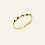Reverie Hammered Emerald Bangle - Lanamara