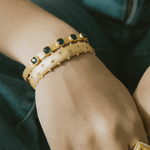 Reverie Hammered Emerald Bangle - Lanamara