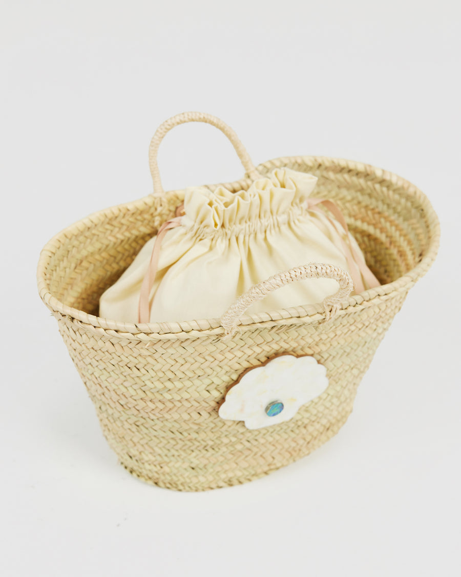 CLAM SHELL BASKET BAG - MOTHER OF PEARL