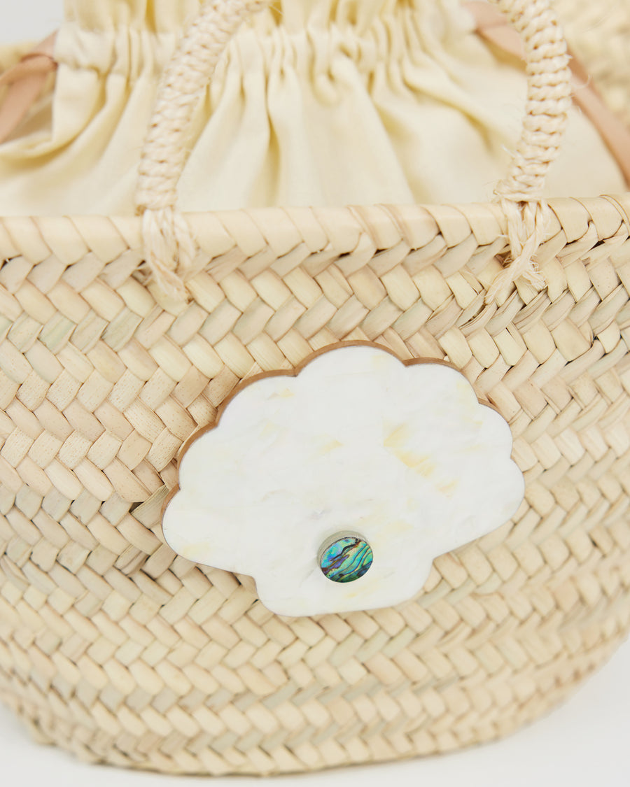 MINI CLAM SHELL BASKET BAG - MOTHER OF PEARL